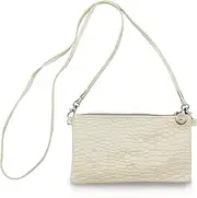 [AfitLulu] Ladies Purse Wristlet Clutch Wallet with Detachable Shoulder Strap, Small Crossbody Phone Bag Women Wallets Crocodile Texture Phone Clutch Purse for Keys Phones Coin