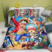 c360 One Piece Anime Duvet Cover Set Comforte Printed Cartoon Twin Size Bedding Sets Christmas Gifts 3-piece Set Home Decor ee360