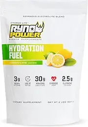 Hydration Fuel - Advanced Electrolyte Formula + BCAA's - Gluten Free - Sustained Energy and Muscle Recovery - (Lemon Lime)