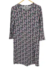 Boden Size 6 Dress Cotton Gray Pink Cockatoo Bird Novelty Print Fun NWT