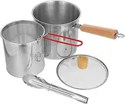 VALICLUD Deep Fryer with Basket: 3l Stainless Steel Deep Fryer Pot with Basket - Single Handle Frying Pot for Frying Boiling and Stewing