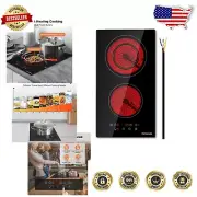 Efficient 2 Burner Radiant Cooktop - Sensor Touch Control & Timer Functionality