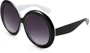 [Karsaer] Retro Oversized Round Sunglasses Women & Men, 70s 80s Fashion Trendy Big Shades K7155