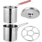5Inch Stainless Steel Fry Pot with Lid and Strainer Basket Stove Top Deep Fry...