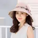 【幸福揚邑】愛心紋大帽檐抗UV防紫外線雙面配戴可摺疊遮陽帽-粉