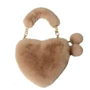 Faux Fur Winter Women Handbags Cute Plush Ladies Heart Shaped Shoulder Bag Cute Female Clutch Purse Love Handbags Messenger Bag