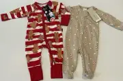 2x BONDS & TARGET Size 00 Baby Wondersuit Christmas Xmas Zippy Candy NEW A2