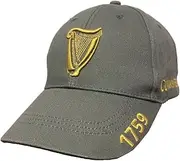 [Guinness] Harp Embroidered Charcoal Baseball Cap, Charcoal, One size