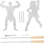 1 Set Stainless Steel Barbecue Forks Durable Skewers for Meat for Camping and Bonfires Easy to Clean Reusable BBQ Tools Design for Grilling
