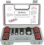 Drill Press Sanding Drum Kit, Drill Drum Kit, Drum Sander Kit Sander's Sleeves for Woodworking DIY Projects (20Pcs)