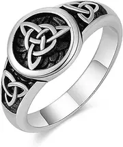 [HZMAN] Triquetra Trinity Knot Stainless Steel Irish Celtic Knot Ring
