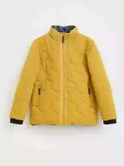 WHITE STUFF Rene Coat Padded Fully Reversible Jacket Yellow Blue BNWT Size UK 8