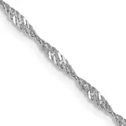 14K White Gold 16 Inch 1.7mm Singapore With Lobster Clasp Chain
