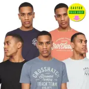 Crosshatch Brandax Mens 5pk Crewneck T-Shirts Smart Casual Tee Top Multicolour
