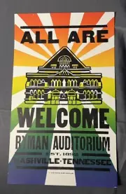 2023 Hatch Show Print "All Are Welcome" Ryman Auditorium Rainbow Color Scheme