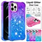 For iPhone 16E 15 Pro Max 14 13 12 Mini 8 Plus Case Clear Liquid Glitter Cover