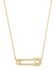 Bloomingdale's Fine Collection Diamond Safety Pin Pendant Necklace in 14K Yellow Gold, 0.10 ct. t. w.