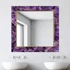 Amethyst Wall Mirror Natural Agate Quartz Bathroom Wall Mirror Home Deco 24"x24"
