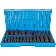 Action 605222801 - Impact Socket Set Deep 1/2" Drive 28 Piece Metric/AF