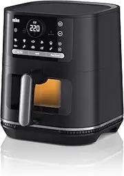 [Braun] MultiFry 5 HF5073, 3-in-1 Air Fryer Oven with 6L Capacity, 80-200° Digital Temperature Control, RealOven Tec, 20 Automatic Programs, Touch Control, Dishwasher Safe Basket, 2000W, Matte Black