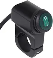 Waterproof 12V Motorcycle 7/8" 22mm Handlebar Switches Hazard Brake Fog Lights ON Off Switch with Indicator Motorcycle Accessories(Green Button)