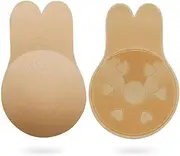 [ZKGYUS] Nipple Pads, Adhesive Bra Backless, Large Bust, Invisible Adhesive Bra, Strapless Self-Adhesive Bra, Reusable Nipple Cover for All Backless Dresses Beige
