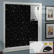 Blackout Curtains for Bedroom, 118 x 57in Portable DIY Window Blinds, No Drill Window Shades, Privacy Protection Blackout Blinds with Adhesive Tapes for Nursery Dorm Room Windows(B)