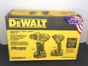 DEWALT DCK290L2 20v MAX LITHIUM ION HAMMERDRILL/IMPACT DRIVER COMBO KIT