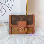 LV DAUPHINE 錢夾 M68725 路易威登短夾 翻蓋零錢包 棕色 老花 三折 女款 卡包 零錢包