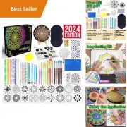 Mandala Dotting Tool Kit 22 Stencils Gem Sticker Sheet for Rock Painting Canvas
