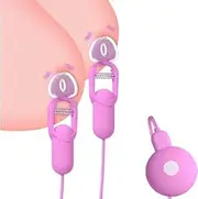 Vibrating Nipple Clamps Electric Shock Nipple Clamps Clip Adjustable Nipple Sex Toys Clitoris Clamp Nipple Vibrator with 10 Powerful Vibration Couples Clamps for Clitoris Nipple Stimulation Pink