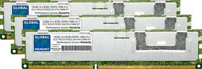 12GB (3 x 4GB) DDR3 1066MHz PC3-8500 240-PIN ECC REGISTERED RDIMM SERVER RAM KIT