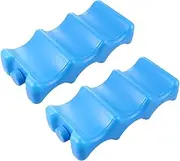 Alipis 2pcs Reusable Ice Pack Wave Shape Breast Milk Storage Freezer Cooler Beverages Beer Container (Blue)
