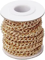 [KALLORY] 1 Roll Twisted Link Chain for Crafts for Bag Clothing Shoes Accessories More Lightweight Durable Crafting Supply