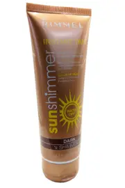 Rimmel London SunShimmer Instant Tan for Body and Face 125ml Dark Shimmer 24Hr Wear Washes Off