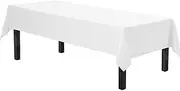 Anaado Table Cloth for 10 Foot Table, Washable, White Table Cover for Dining Table, Buffet Table, Parties, Wedding, 60" x 120", White