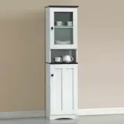White Wooden Tall Kitchen Utility Cabinet Storage Cupboard Pantry Organizer Door