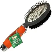 GoPets Double-Sided Pin & Bristle Brush, Dog & Cat Grooming Brush for Detangling, Shedding Control, Fur & Dirt Removal, Smooth & Efficient Pet Grooming for Healthy Coat, Comfortable Ergonomic Handle