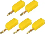 uxcell 5 Pcs 2mm Banana Plugs, 10A 7mm OD 26.5mm Length Speaker Wire Cable Plugs Connectors, Banana Jack Connector for Speaker Wire Audio Cable, Yellow