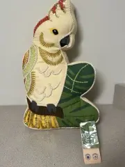 TOMMY BAHAMA SEQUIN 3D PARROT SHAPED INDOOR/ OUTDOOR DECOR STUFFED PILLOW NWT