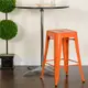 E-home 瓦力工業風可堆疊金屬吧檯椅 坐高61cm-橘色