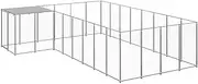Outdoor Dog Enclosure, Heavy Duty Dog Kennel, Dog Big Cage, Kennel Steel Fence with Water Resistant Roof for Large, Medium Dogs, 330 x 440 x 110 cm Silver