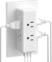 Multi Outlet Plug Extender, Outlet Splitter with 6 AC Outlet and 3 USB Ports, S