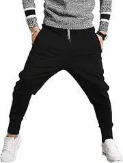 [PRIJOUHE] Men's Joggers, Sweatpants, Low Crotch Sweats Slim Fit Trousers Harem Hip Hop Pants