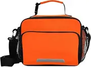 Orange Red Kids Lunch Bag Lunch Box with Water Bottle Holder Lunch Box Cooler Bag for Children
