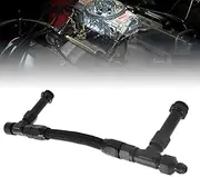 4150 Carburetor Fuel Line Kit 8AN Dual Feed Fuel Line to 7/8" Braided Dual Inlet Fuel Line Kit for Holley Black