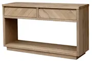 MD Dole Solid Timber Parquetry Finish 2 Drawer Hall Table