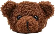 [Leadigol] Cartoon Faux Fur Bear Head Handbag,Cartoon Teddy Bear Coin Purse Plush Stuffed Animal Purse,Plush Crossbody Bag for Women Girls, brown, One Size
