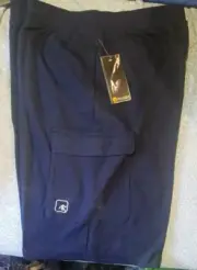 AND1 Mens Navy Elastic & Drawstring Waist Elite Cargo Shorts~ Size 3XL~NEW w/Tag