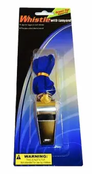 Metal Whistle with Lanyard, Loud, Referee Coaches Basketball Football Soccer Fun